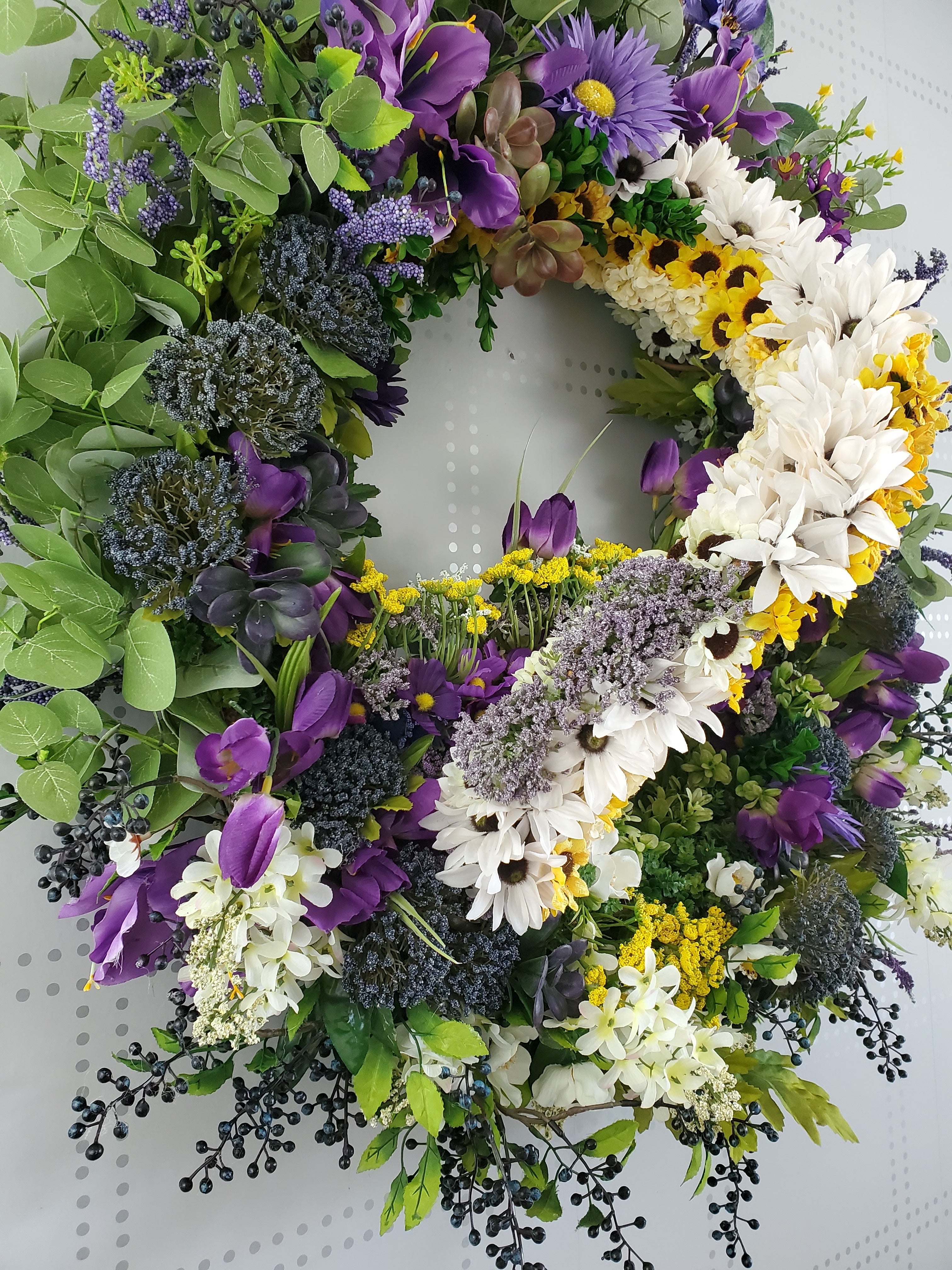 Purple Peace Front Door Spring Wreath | Grapevine Luxury Wreaths