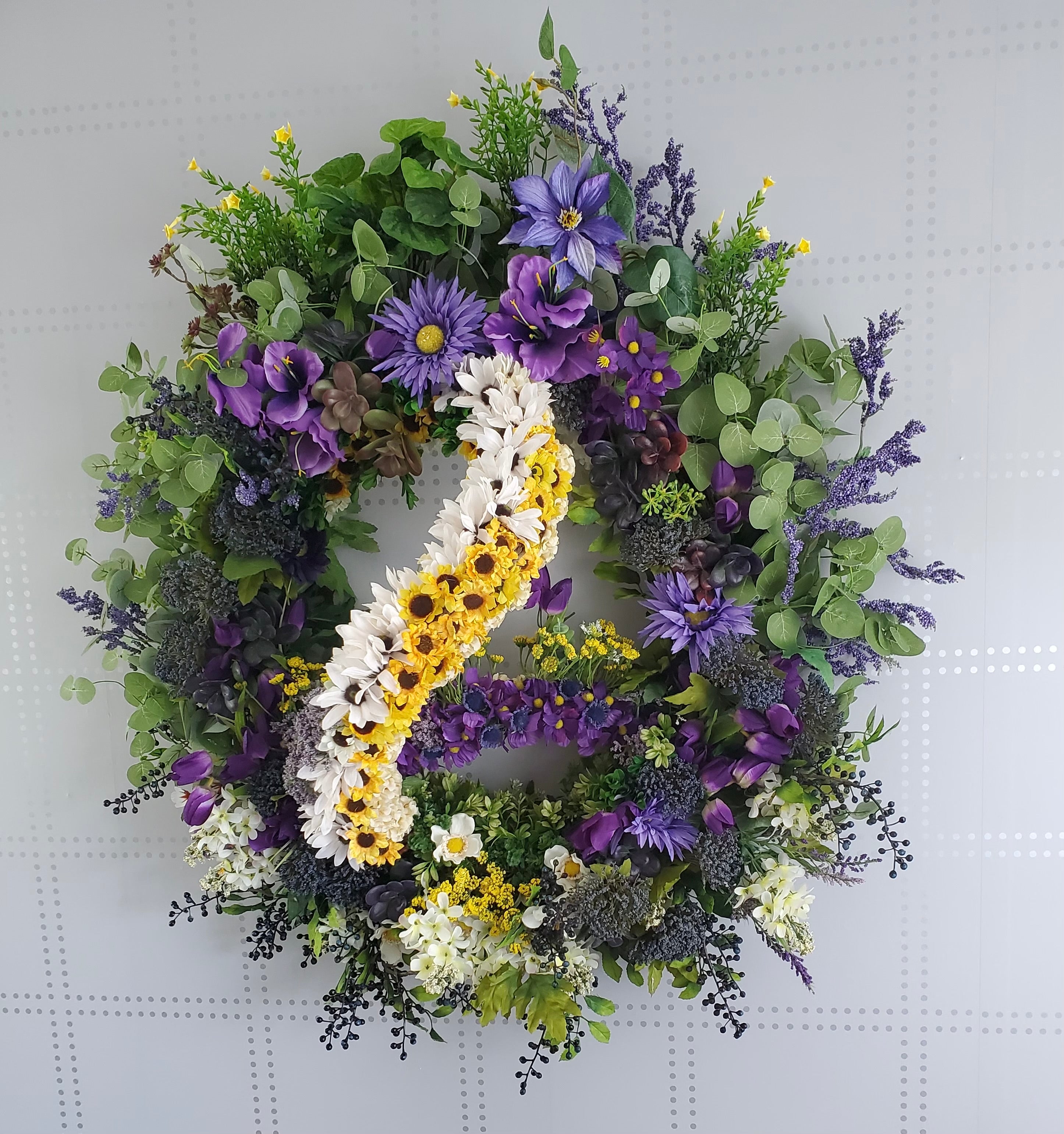 Purple Peace Front Door Spring Wreath | Grapevine Luxury Wreaths