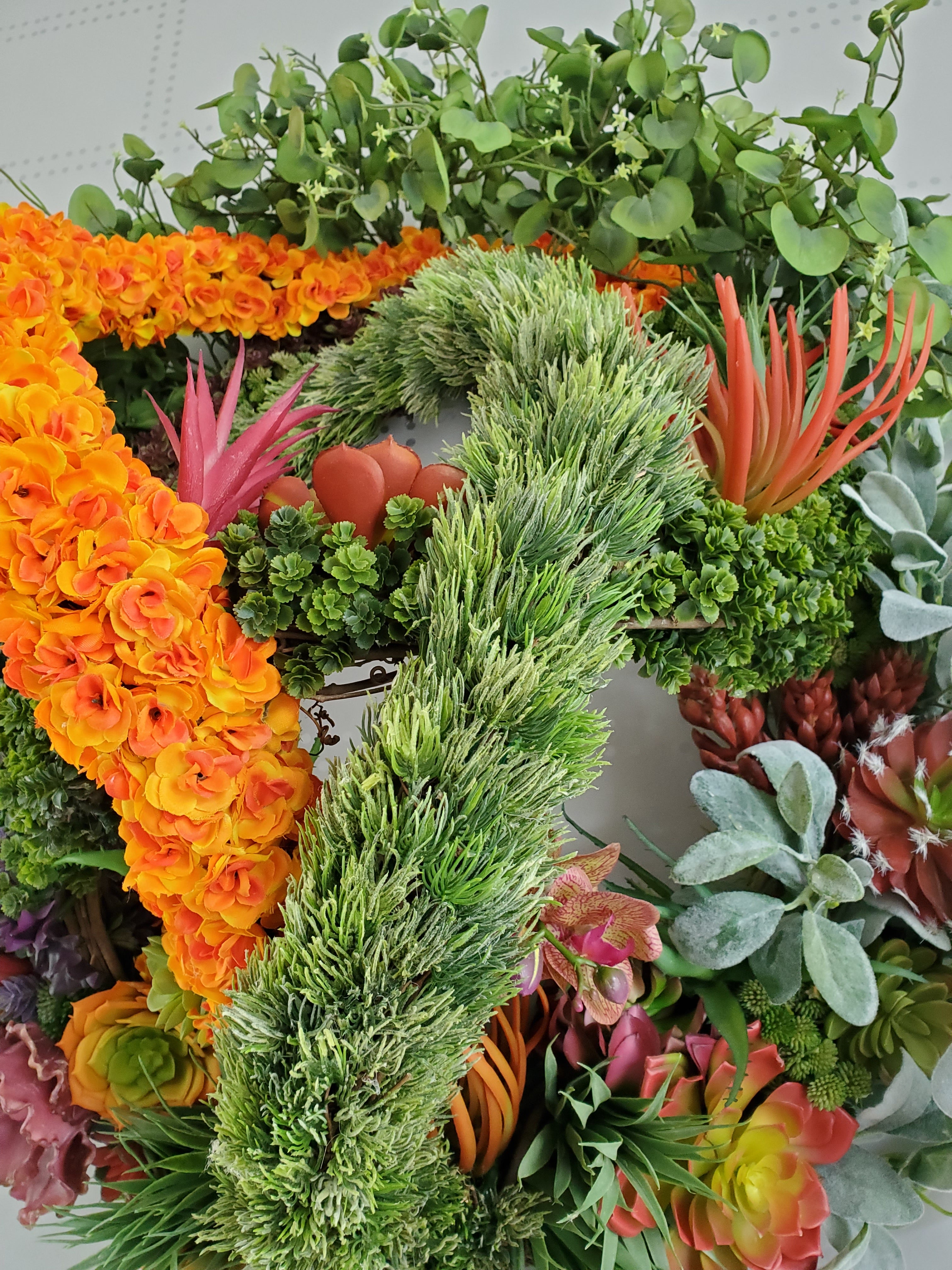 Succulent Fall Wreath | Wreath for Front Door | Grapevine Wreaths