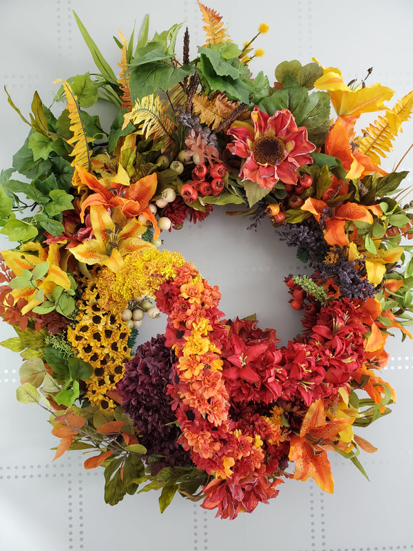 Burst of Fall Front Door Wreaths | Grapevine Wreaths