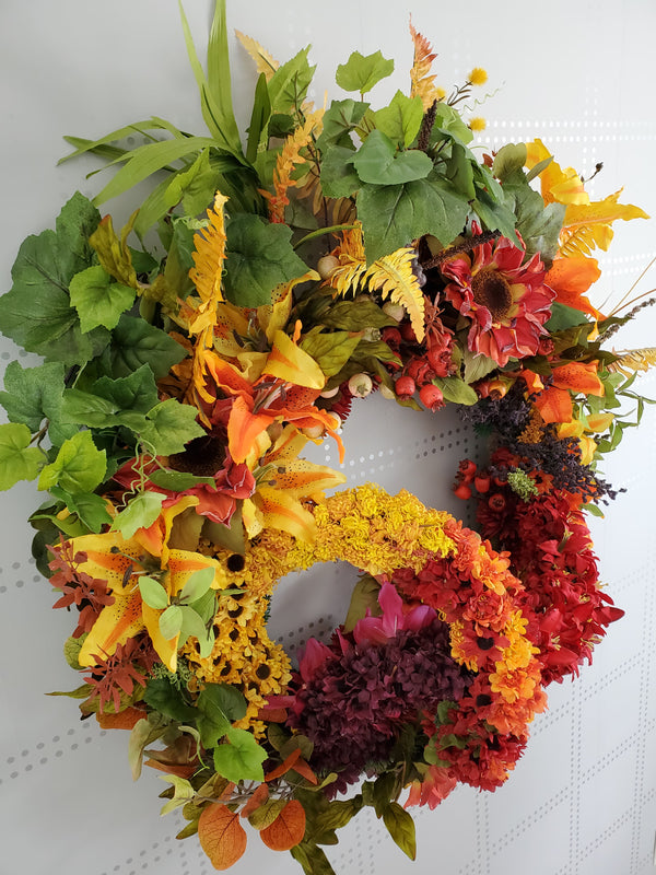 Burst of Fall Front Door Wreaths | Grapevine Wreaths