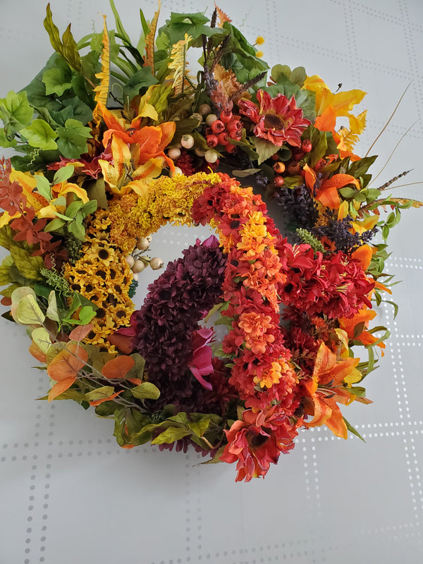 Burst of Fall Front Door Wreaths | Grapevine Wreaths