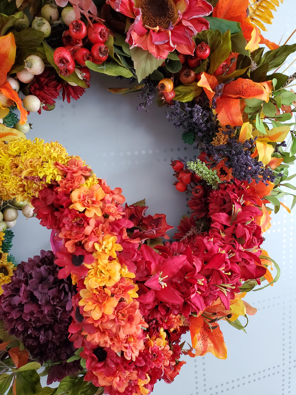 Burst of Fall Front Door Wreaths | Grapevine Wreaths